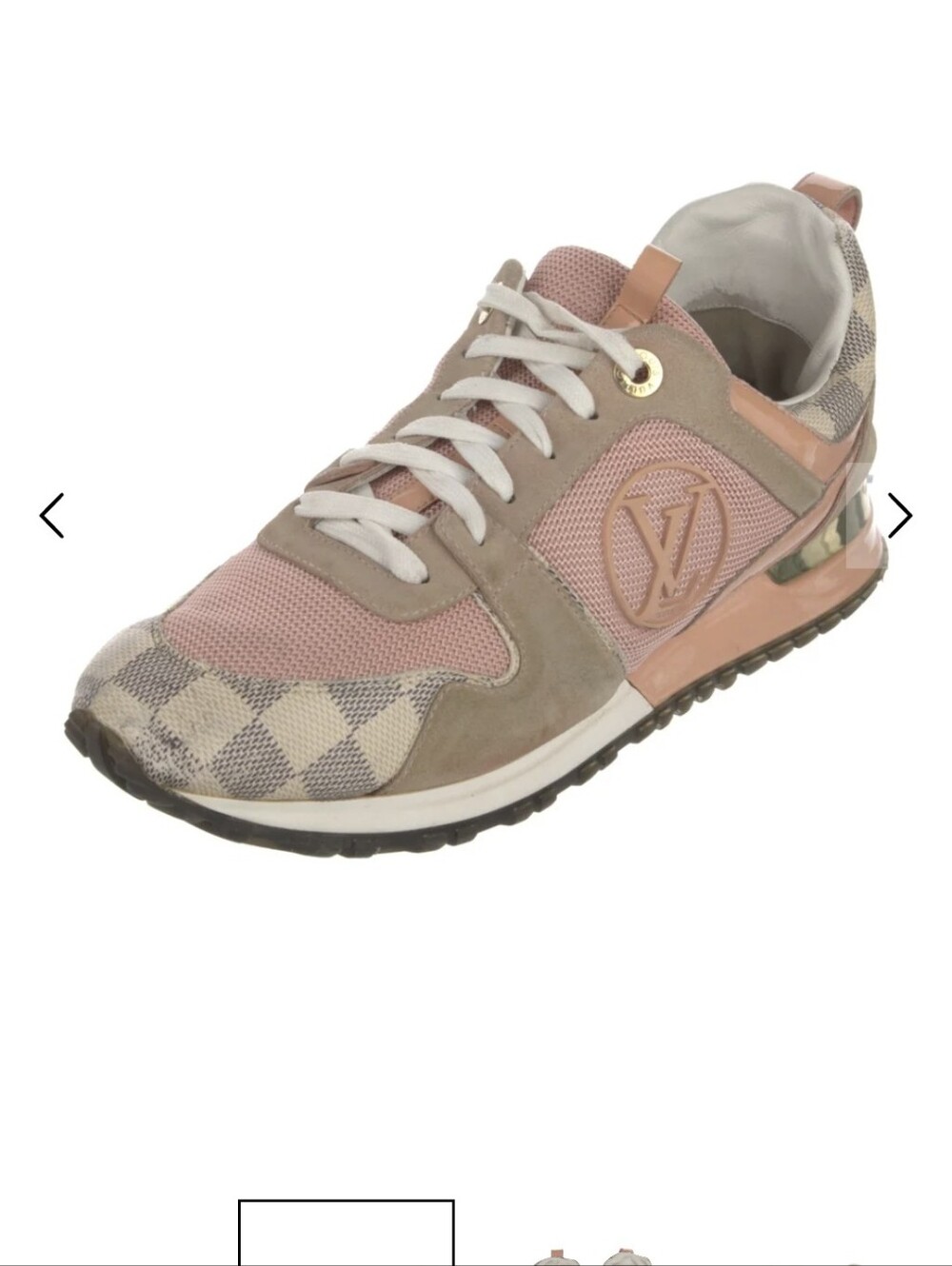 Louis Vuitton Peach & Beige Checker Suede Sneakers